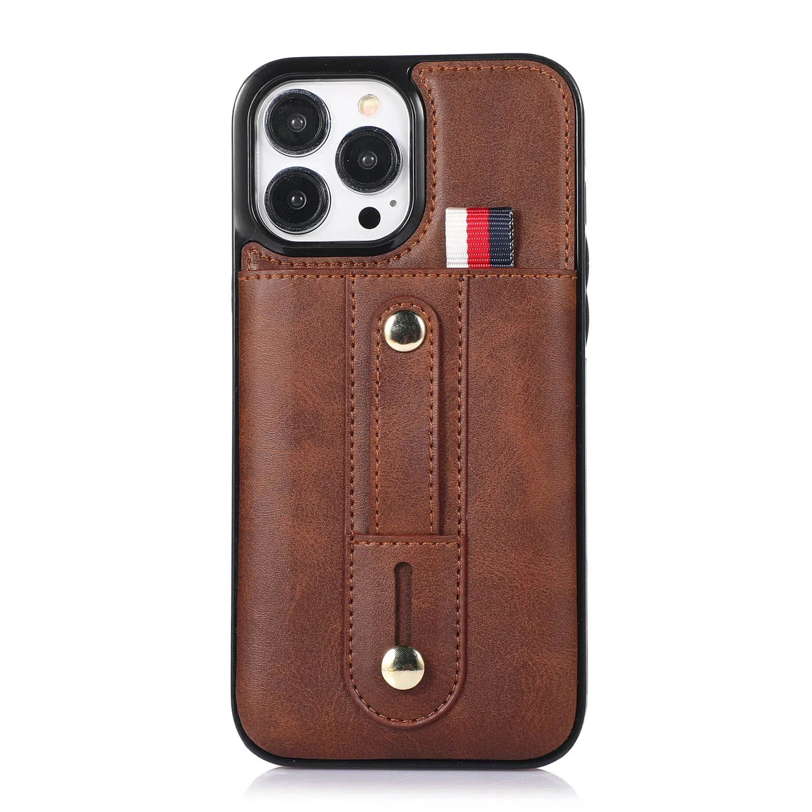 INSTOCK-iPhone15ProMax ring mobile phone leather card holder