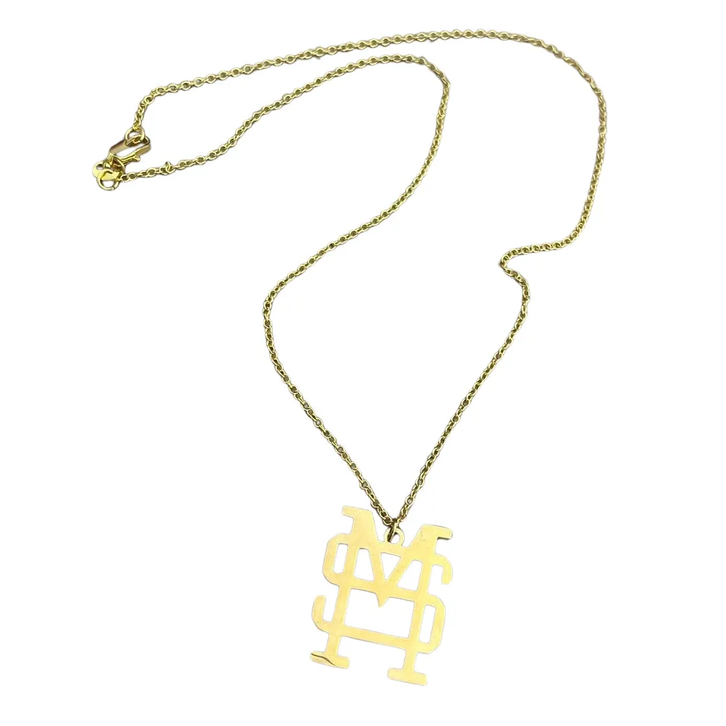 Interlocking MS Charm Necklace