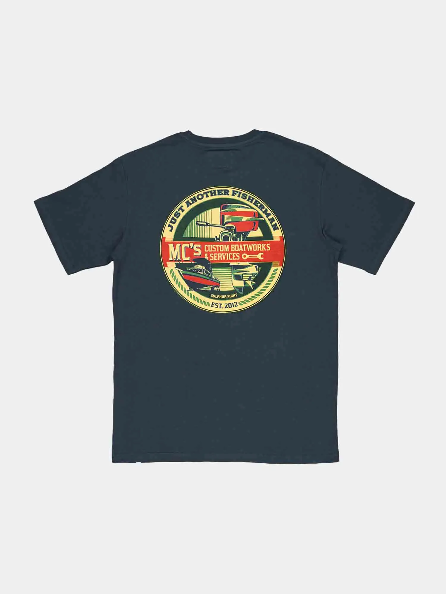 Just Another Fisherman MC's Boatworks Tee - Squid Ink