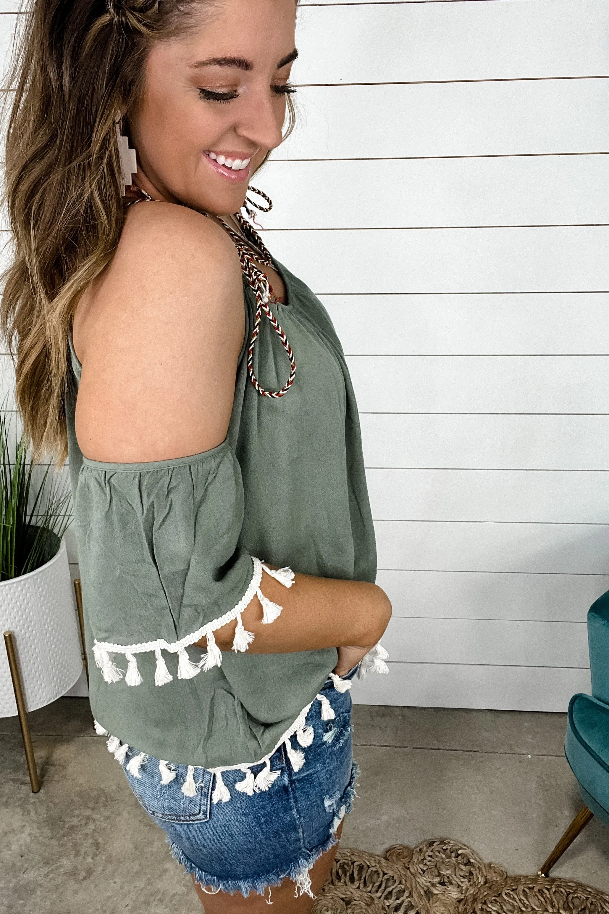 Just Like That- Adjustable Braided Cold Shoulder