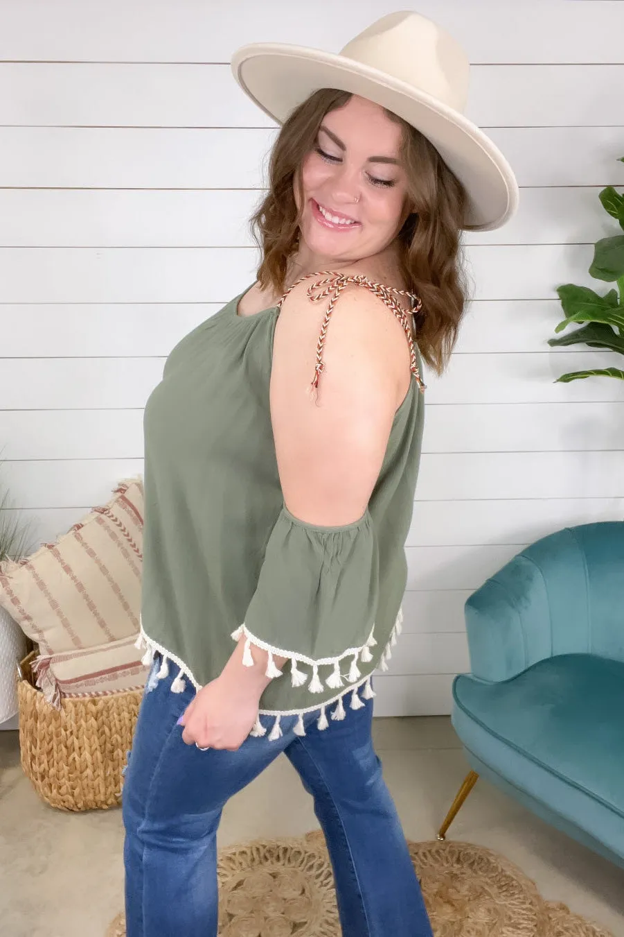 Just Like That- Adjustable Braided Cold Shoulder