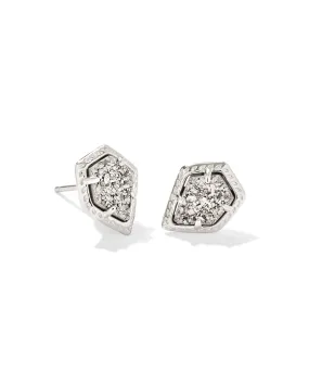 Kendra Scott Tessa Framed Stud Earrings in Platinum Drusy and Rhodium Plated