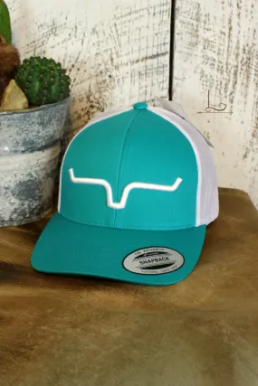 Kimes Teal & White Trucker Cap