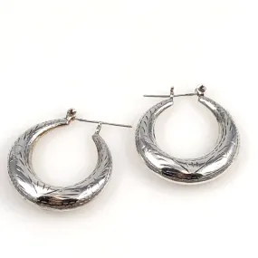 Large Sterling Silver Hoop Earrings Middle Eastern