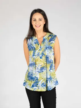 Leaf print Burn out top