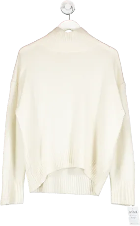 Lily Silk Cream Turtleneck Relaxed-fit Cashmere Sweater UK M