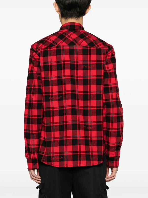 LOGO-EMBROIDERED CHECKED FLANNEL SHIRT