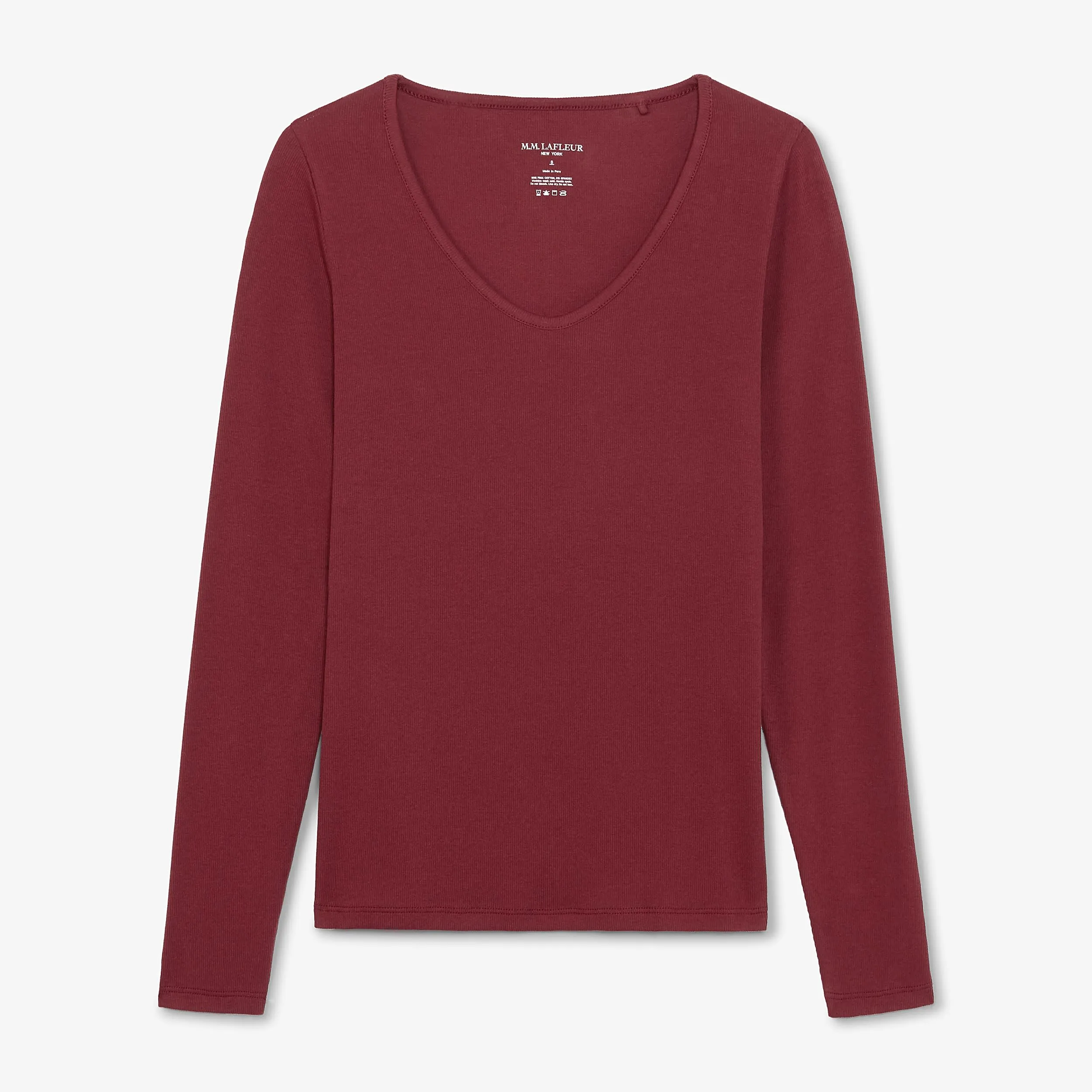 Marcia T-Shirt - Ribbed Pima Cotton :: Cranberry