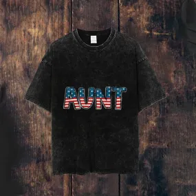 Mens Vintage American Flag Print Tee