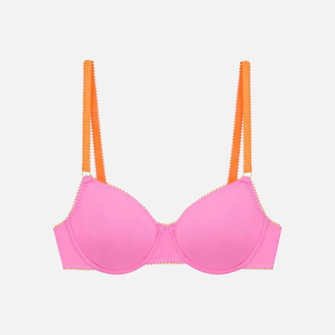 Millie Organic Cotton Underwire Bra in Bright Pink