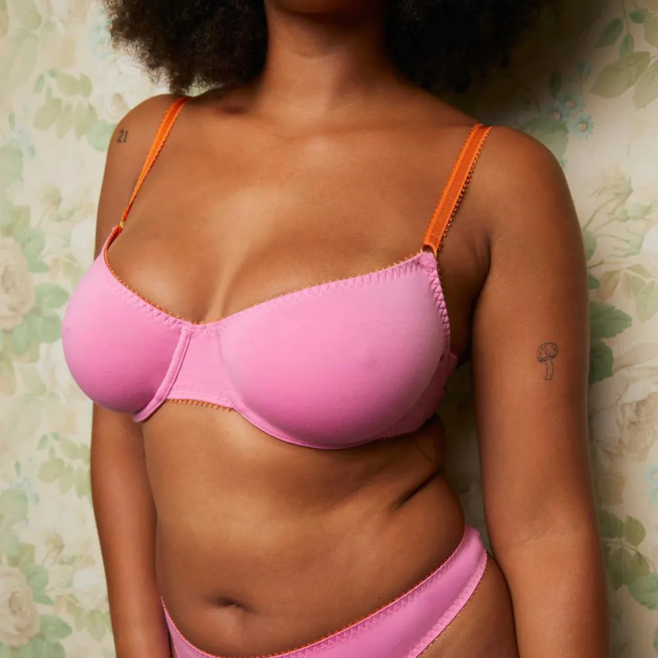 Millie Organic Cotton Underwire Bra in Bright Pink