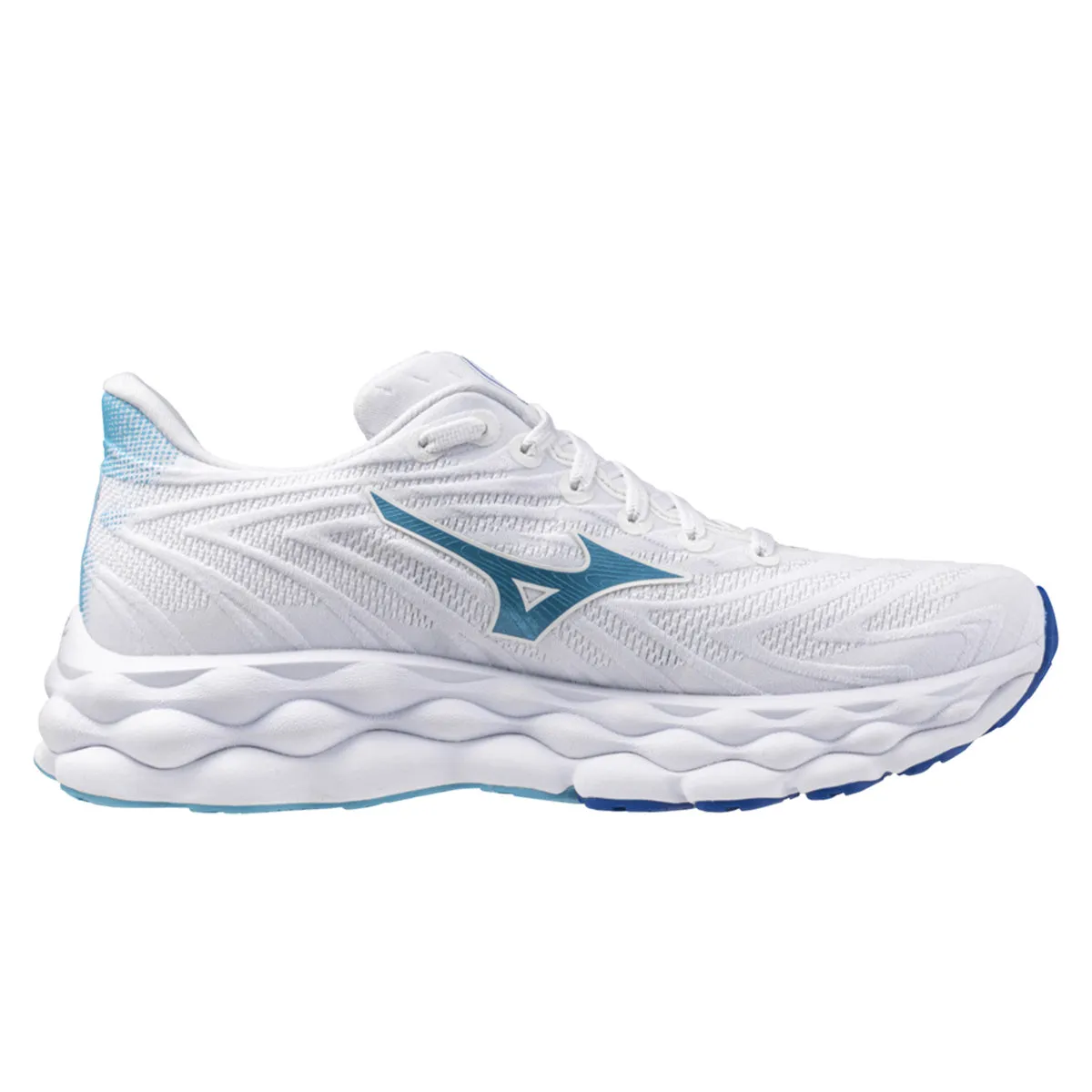 Mizuno Wave Sky 8 Womens | White/laser Blue/mugen Blue