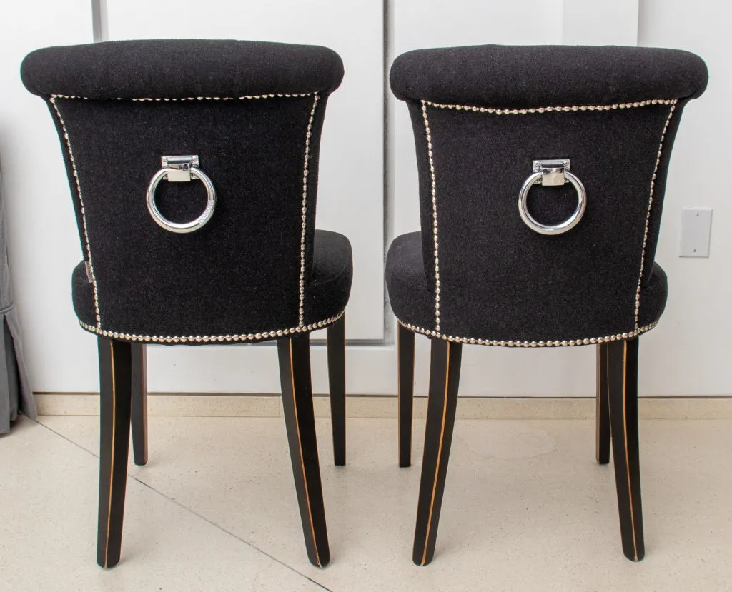 Modern Art Deco Revival Boudoir Chairs, Pair