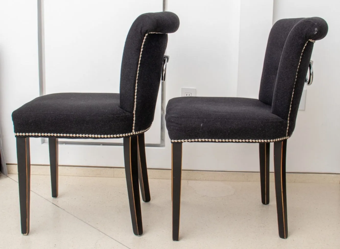 Modern Art Deco Revival Boudoir Chairs, Pair