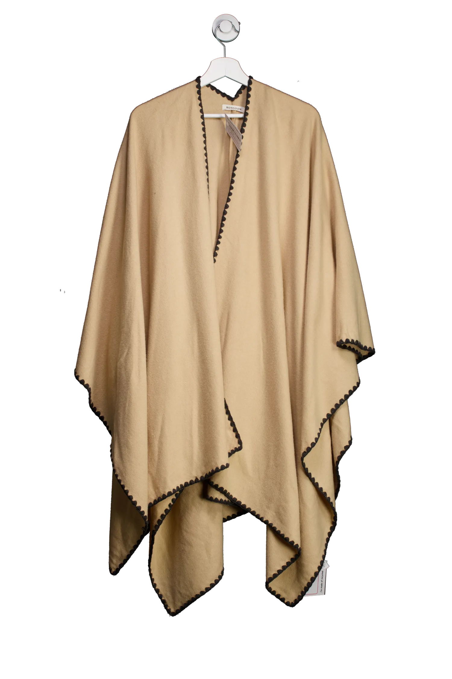 Monsoon Beige Lightweight Poncho In Tan One Size