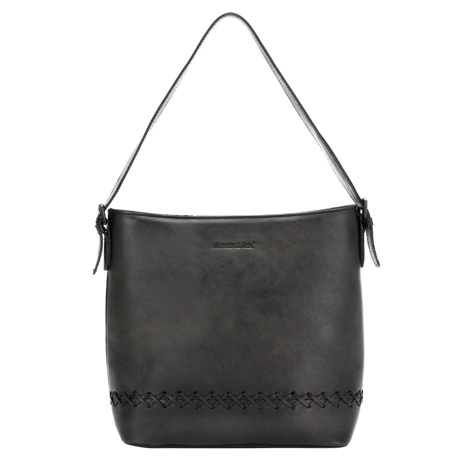 Montana West Whipstitch Genuine Leather Hobo Bag