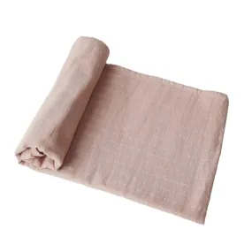 Muslin Swaddle Blanket Organic Cotton (Blush)