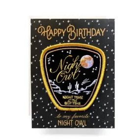  Night Owl  Patch Greeting Card