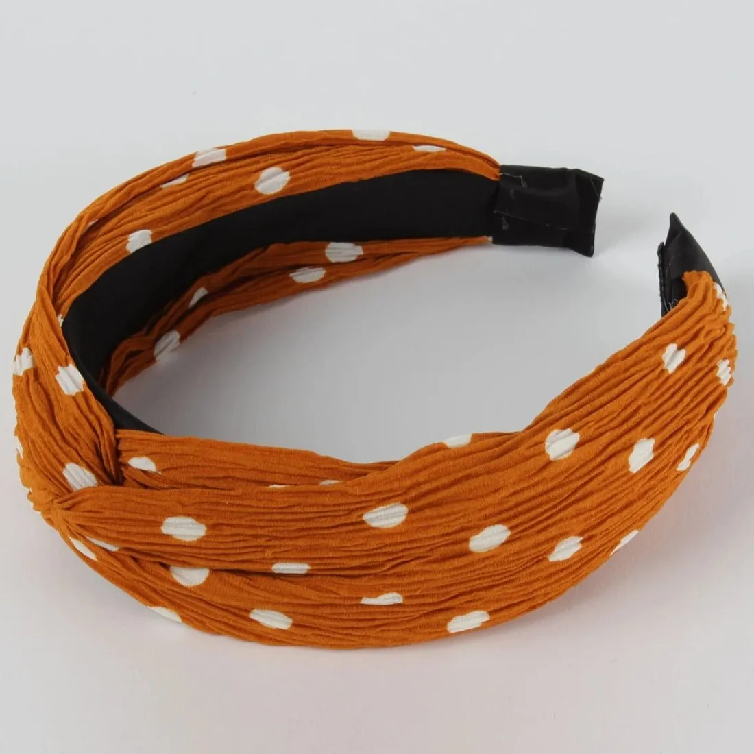 Orange And White Polka Dot Headband