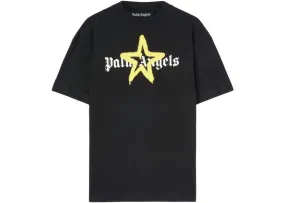 Palm Angels Star Sprayed Tee Black Yellow