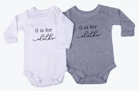 Personalised baby printed onesie