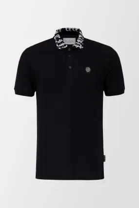 Philipp Plein Black Short-Sleeve Polo