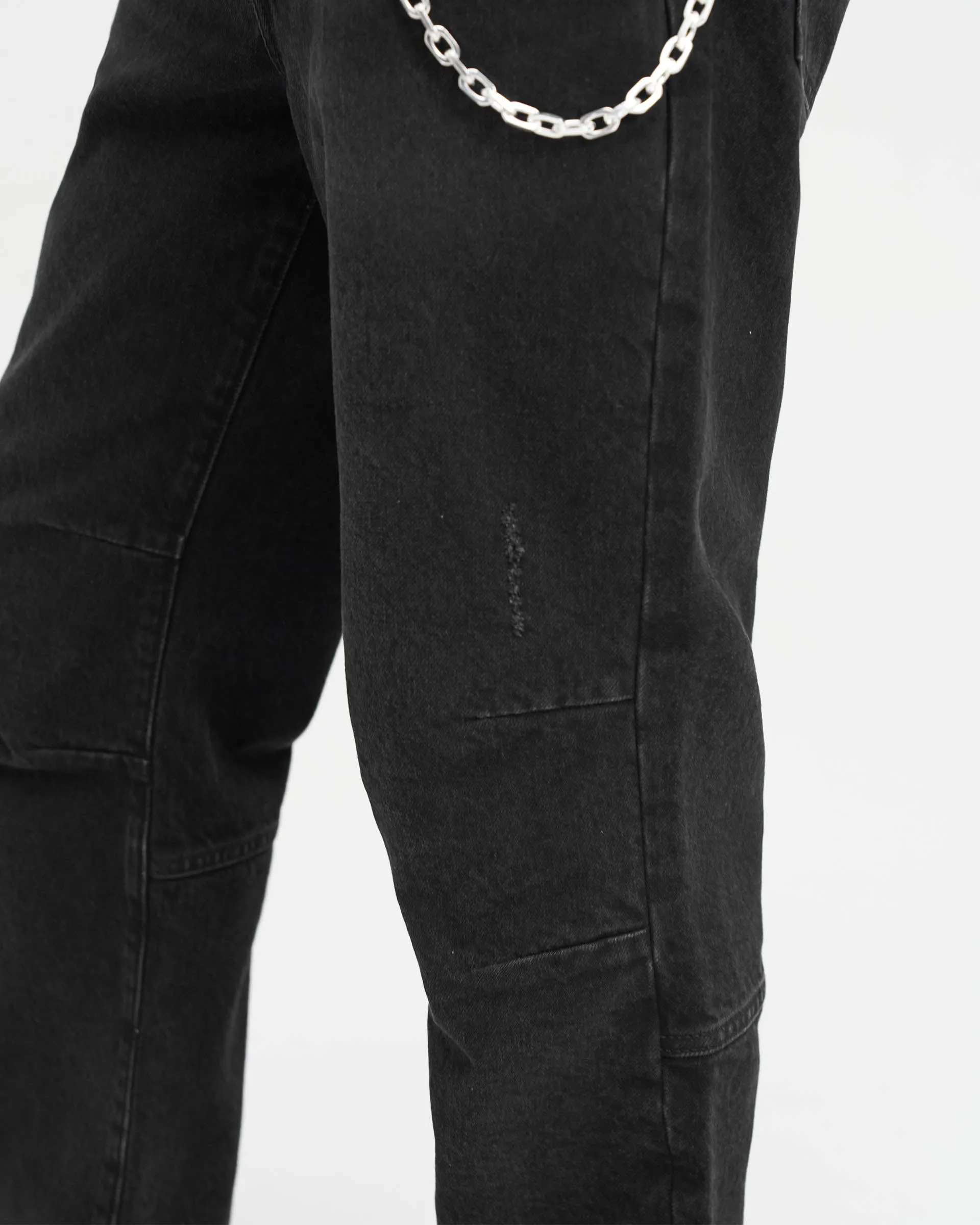 R2 Stepped Hem Denim - Off Black