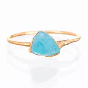 Raw Blue Apatite Ring