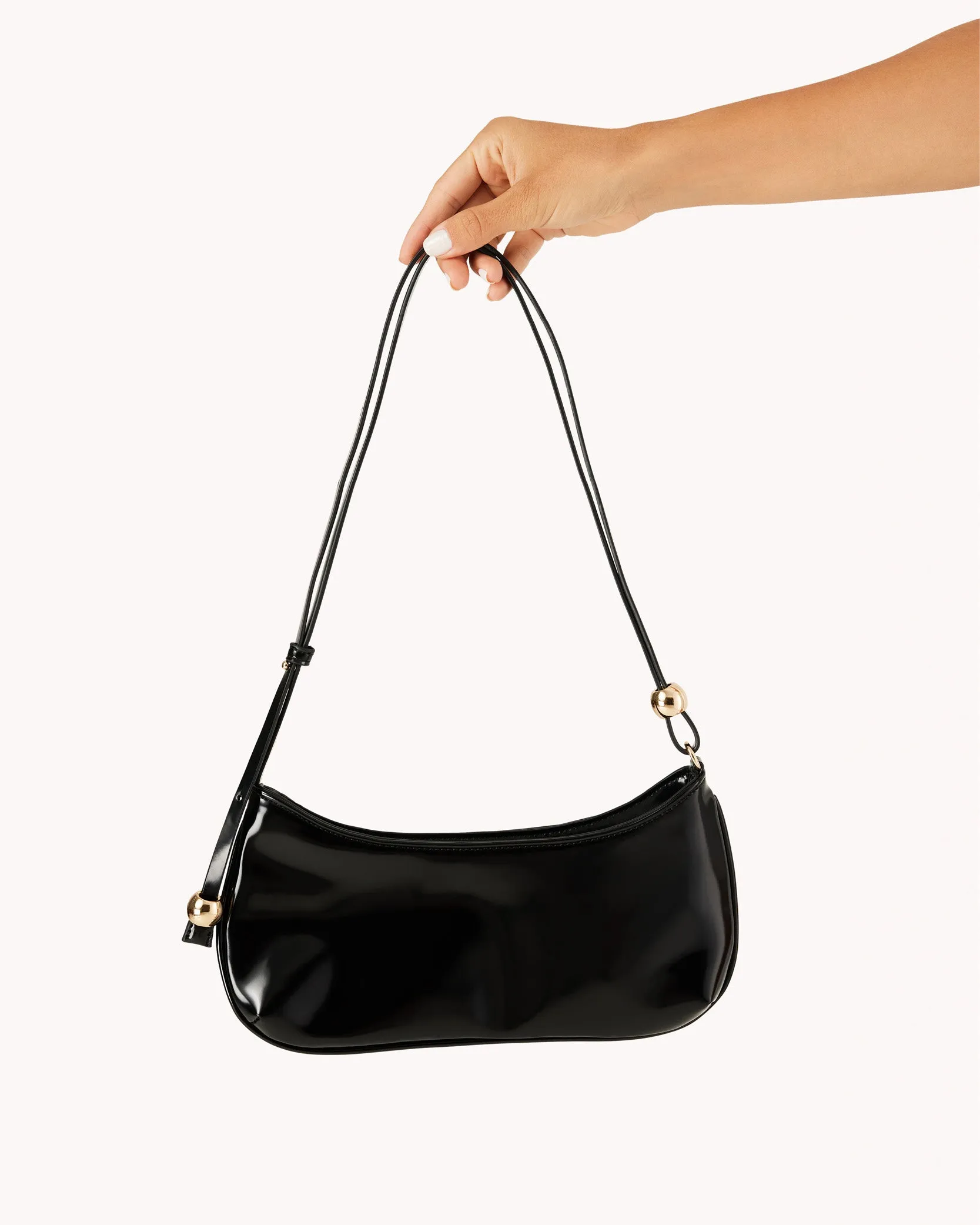 ROSABELLE SHOULDER BAG - BLACK SHINE