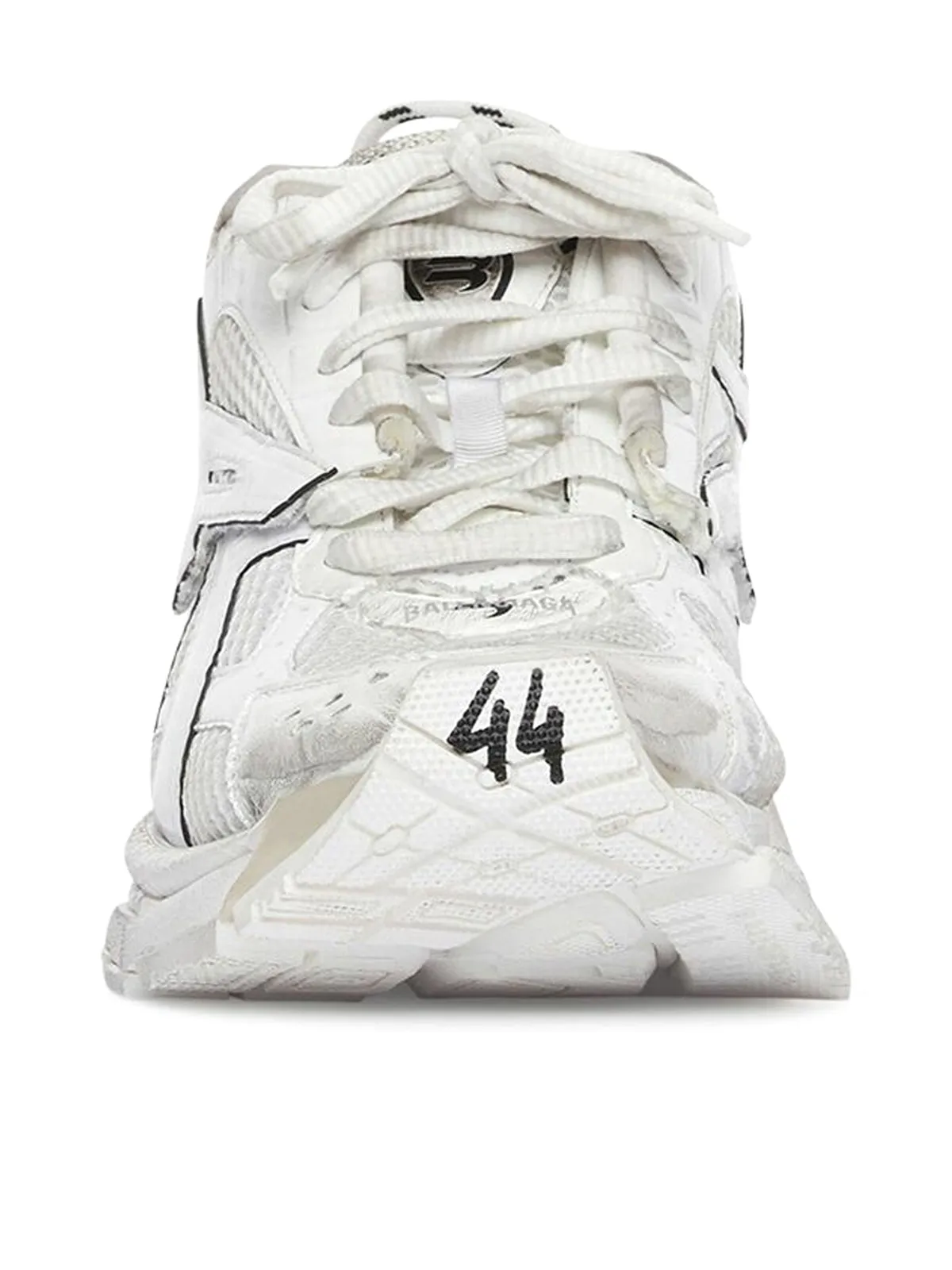 Runner sneakers in mesh and white nylon