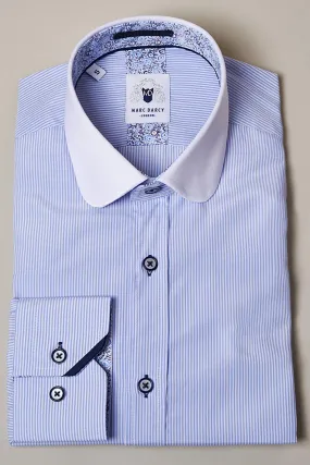 SHELBY - Sky Blue Stripe Penny Collar Shirt