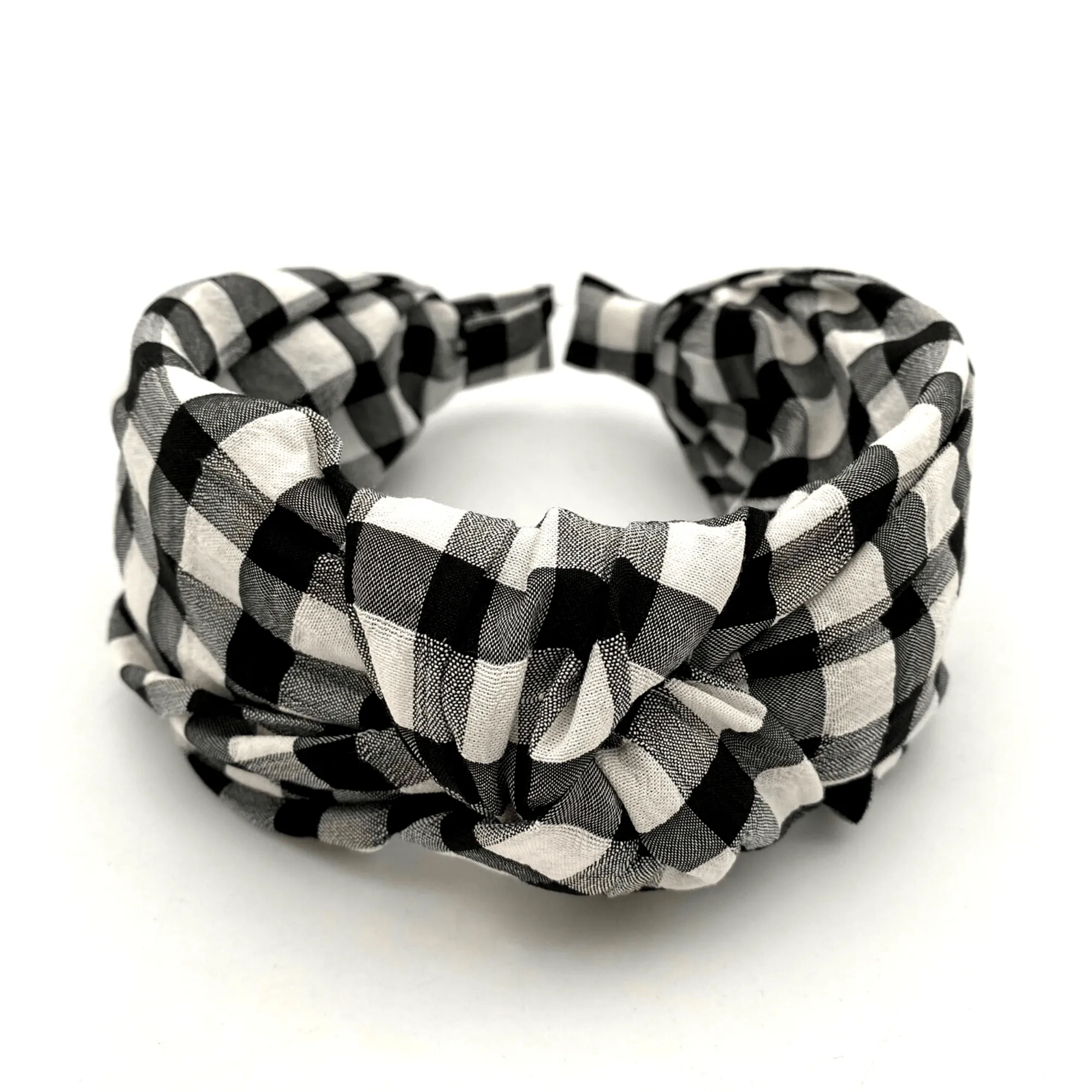 SHIRALEAH Knotted Plaid Headband- Black & White New w/ Tags