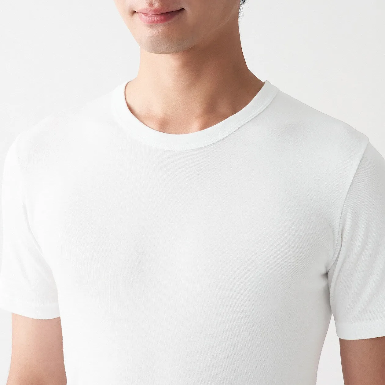 Side Seamless Ribbed Crew Neck T-Shirt (2 Pack)