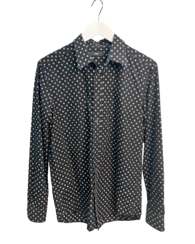 Size S - Diesel Black Printed Button-Down Shirt