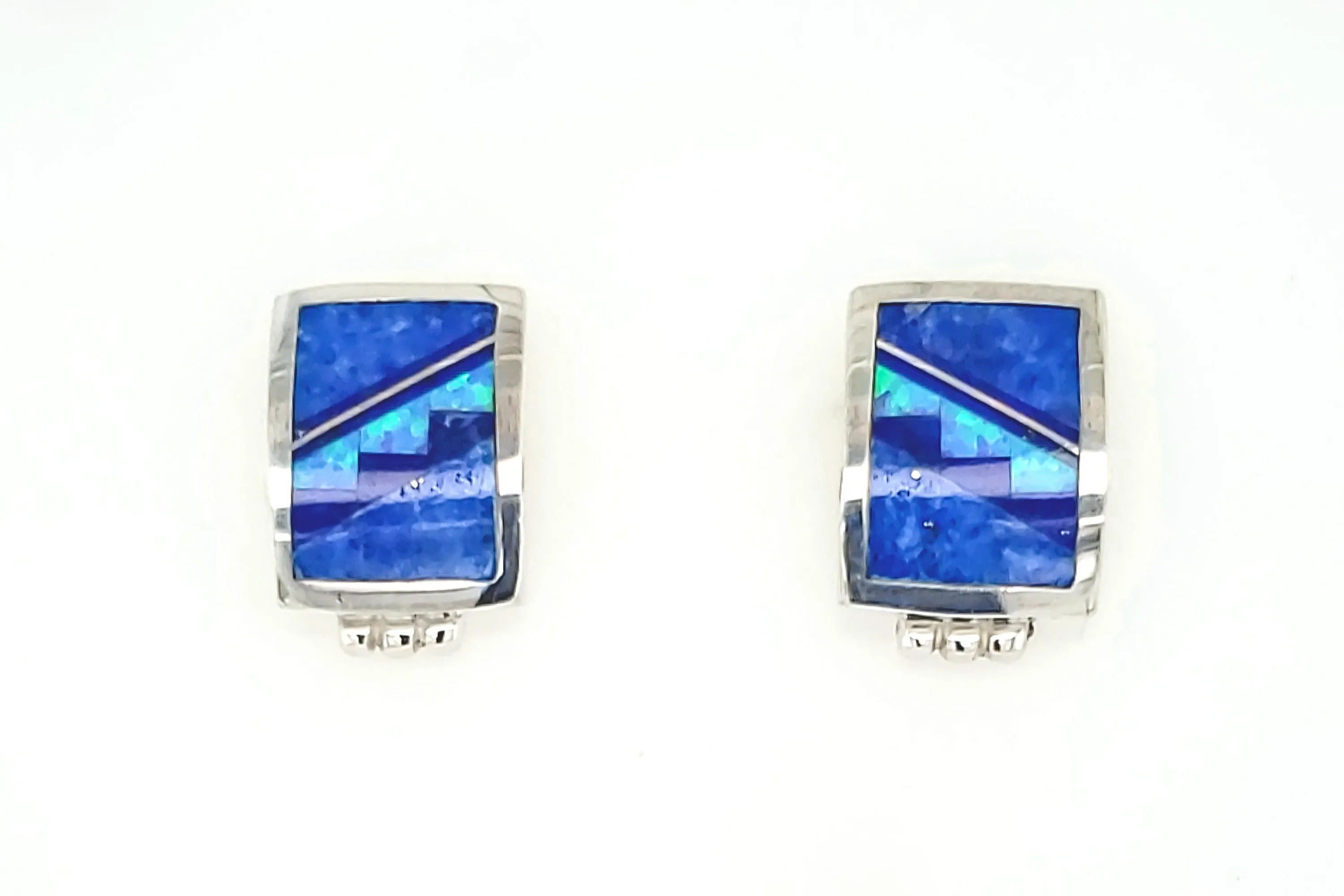 Small Square Blue Sky Earrings by David Rosales