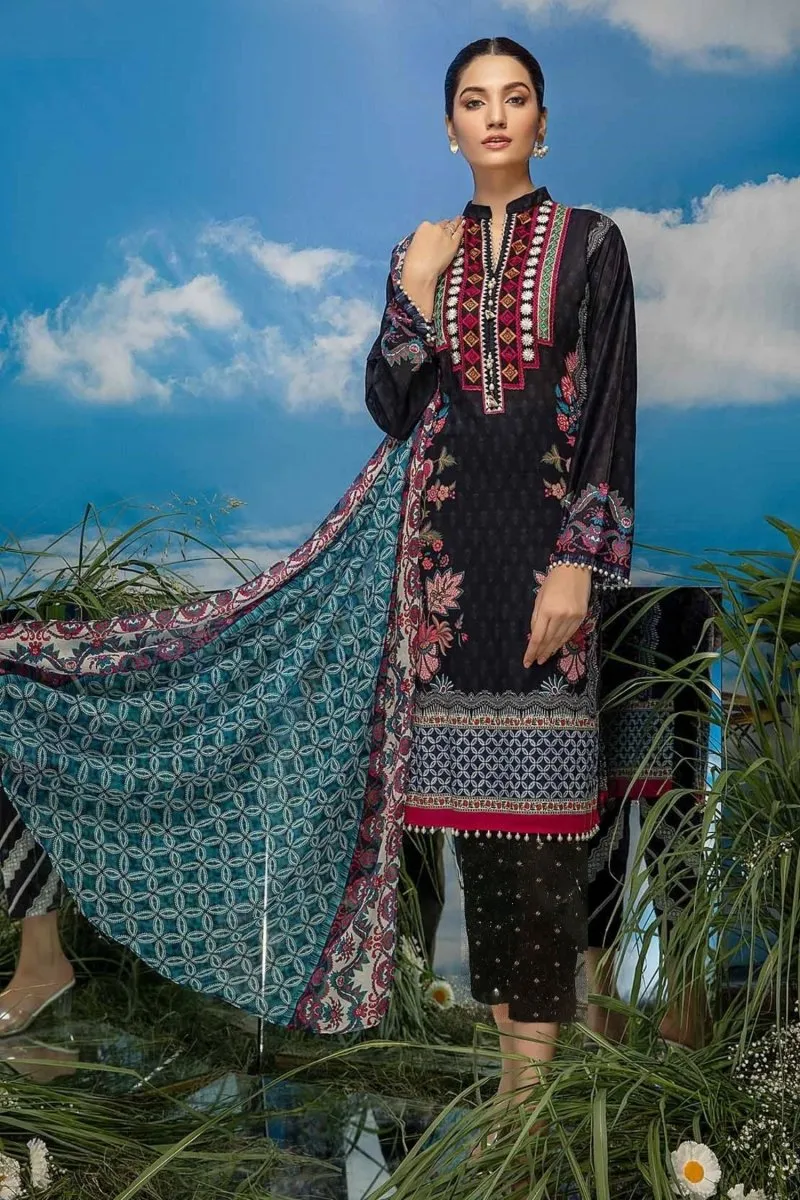 So Kamal Embroidered Lawn 3 Piece Suit SKA58