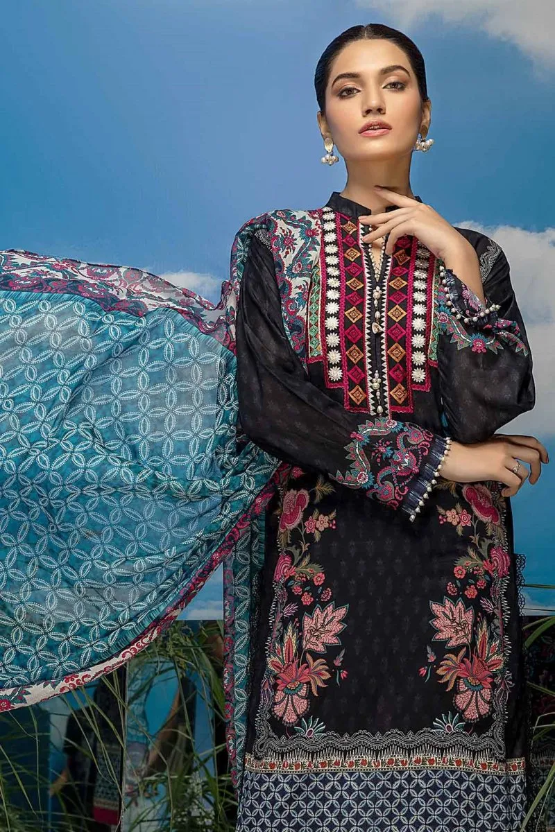 So Kamal Embroidered Lawn 3 Piece Suit SKA58