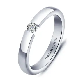 Stainless Steel Engraved Promise Ring