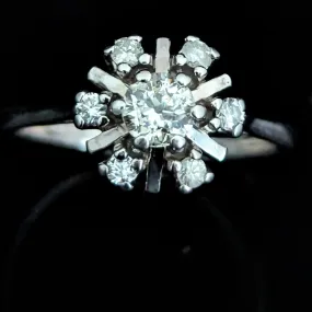 The Cartmel - Vintage Diamonds 14k White Gold Snowflake Ring