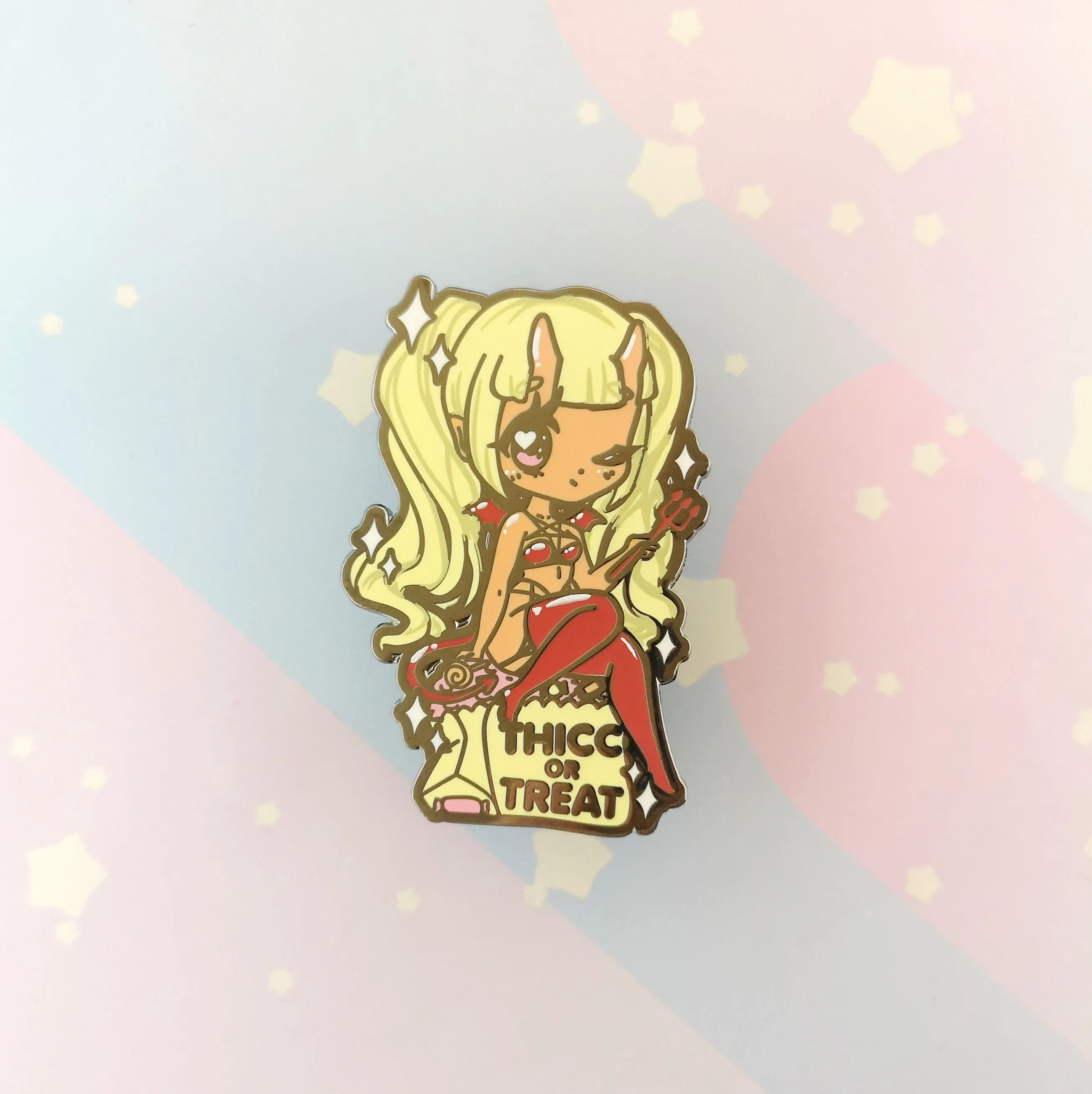 Thicc or Treat Devil Girl - Black Edition - Hard Enamel Pin