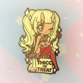 Thicc or Treat Devil Girl - Black Edition - Hard Enamel Pin