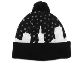 True Skyline Pom Beanie Black