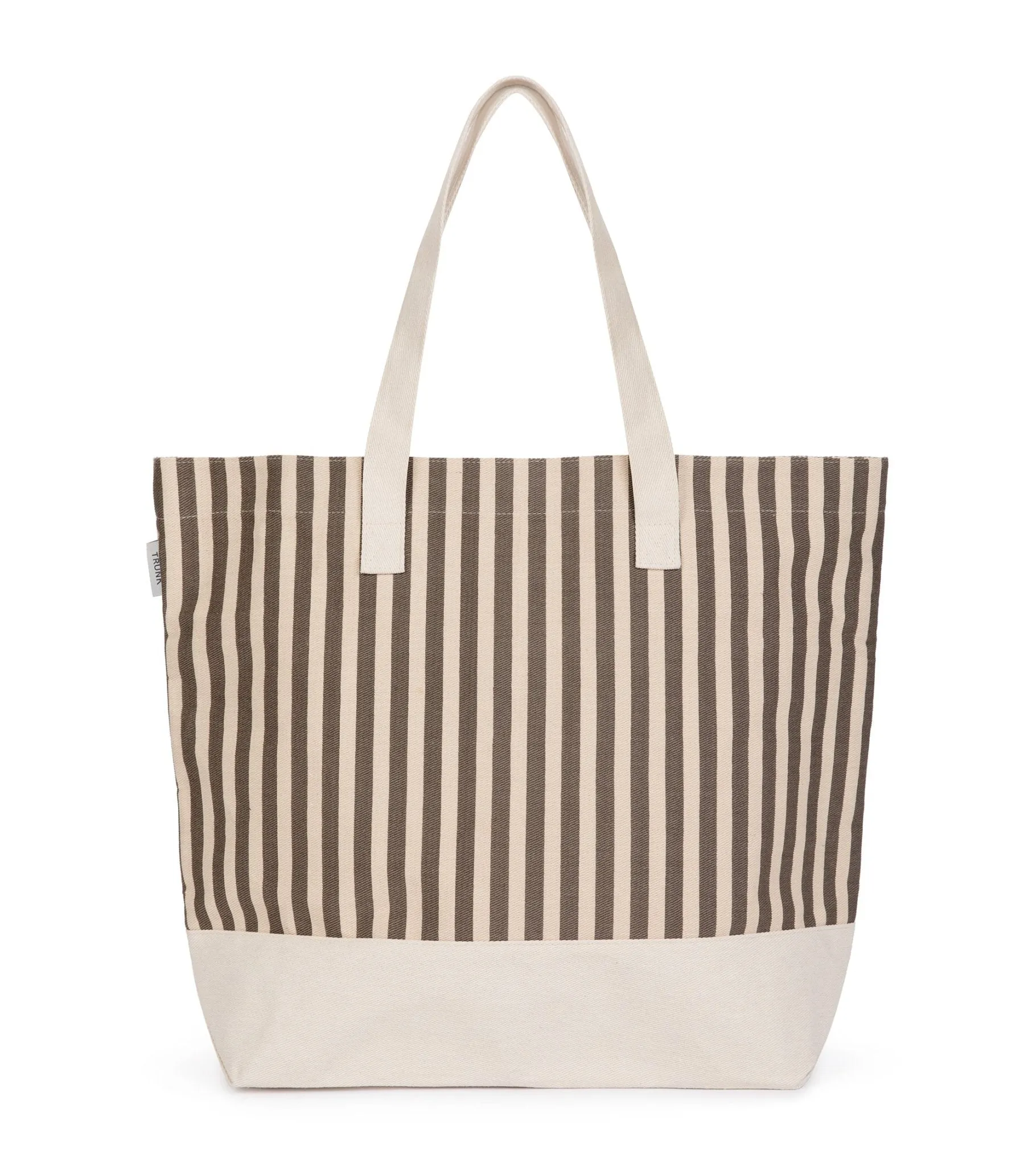 Trunk Large Stripe Holiday Tote Bag: Grey