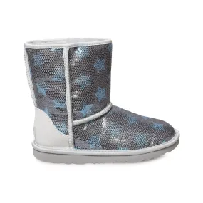 UGG Classic Short Sequin Star Denim Blue Boots - Youth