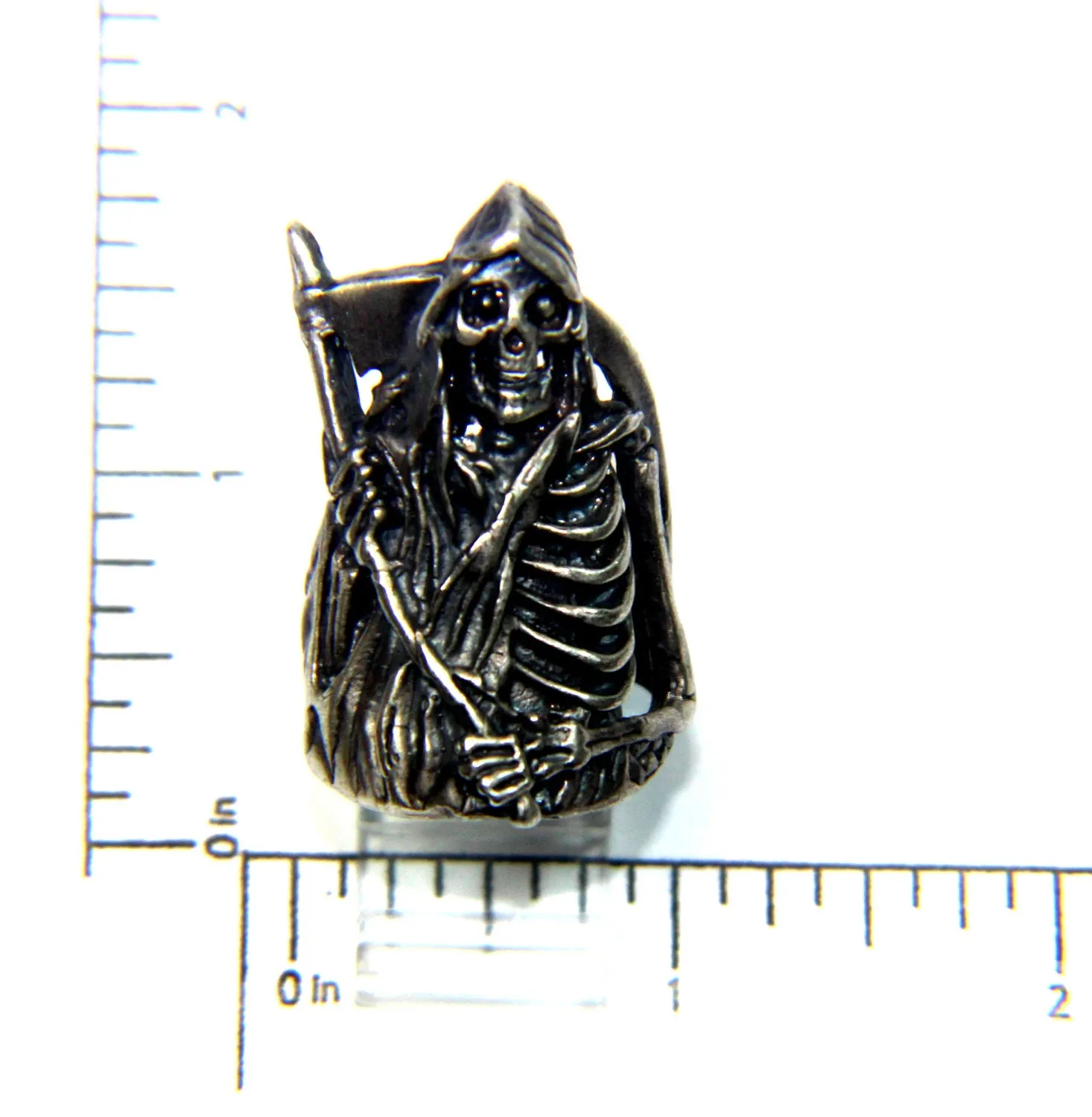 Until Death, Inc. "Reaper Ring" Huge .925 Sterling Silver Biker Skull Ring.-UDINC0076