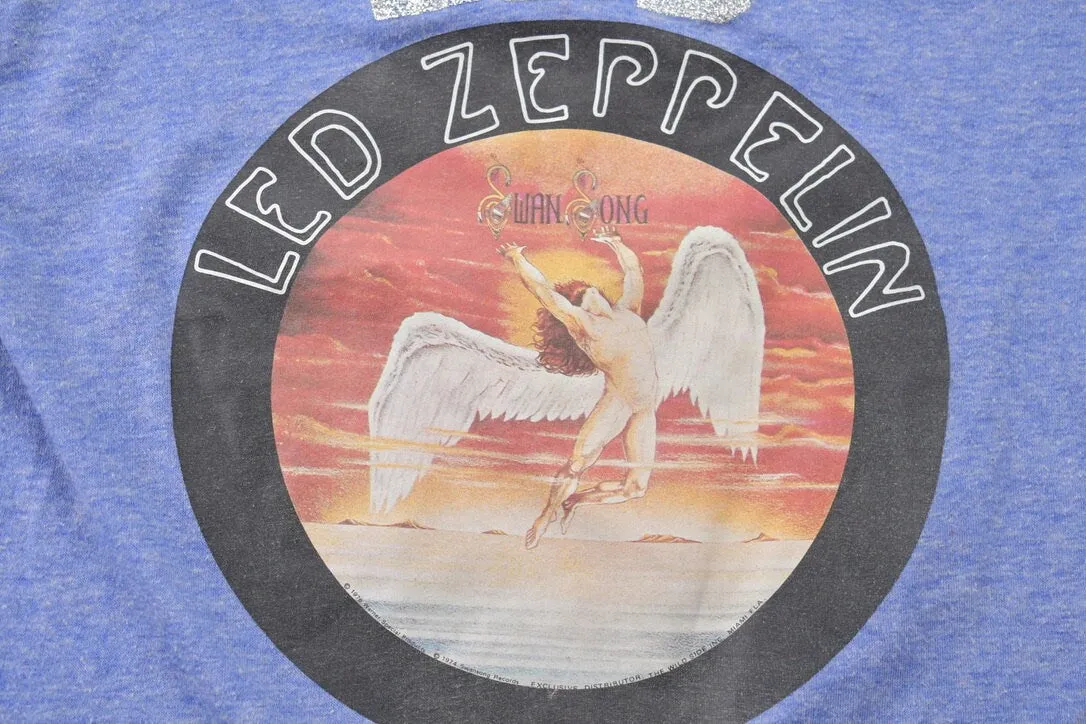 Vintage 1976 Youth Led Zeppelin Swan Song Double Sided Promo Band Ringer T-shirt / Band Tee / 70s T-shirt / Music Promo / Premium Vintage