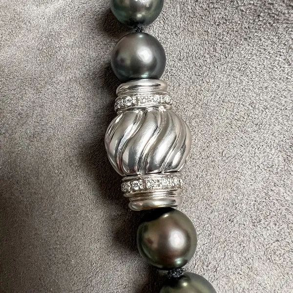 Vintage Black Pearl Necklace