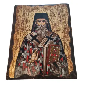 Vintage Saint Dionysis Greek icon original art