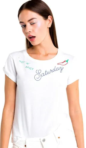 Wildfox No. 9 Saturday Tee Shirt White