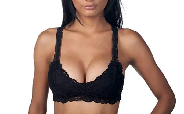 Womens Lace Razorback Bralette Black Sizes S/M/L/XL